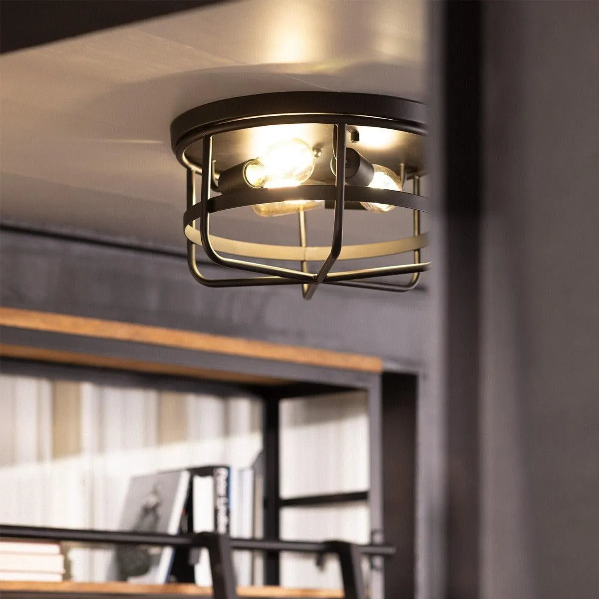 Plafondlamp industrieel e27 fitting voor het plafond zwart 