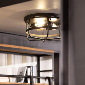 Plafondlamp industrieel e27 fitting voor het plafond zwart 