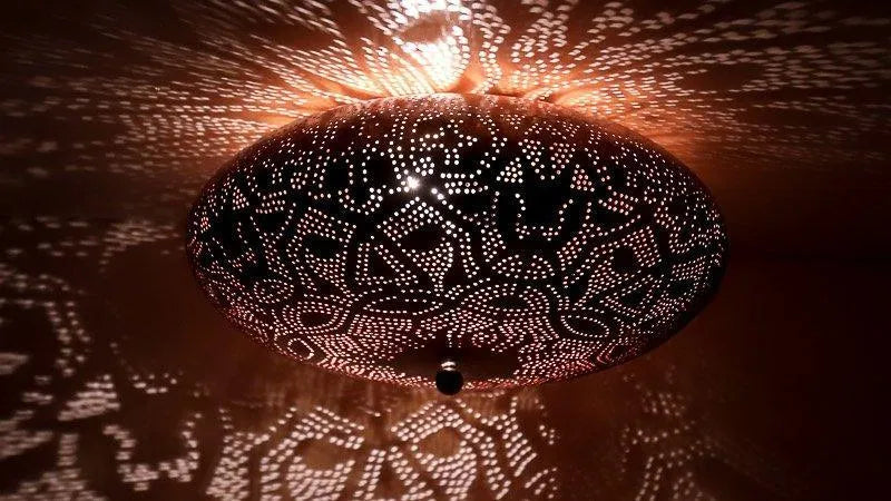 Plafondlamp koper goud messing e27 fitting