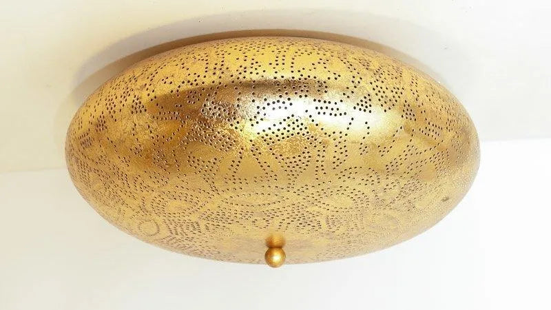 Gouden plafondlamp filigrain led lamp e27 fitting rond