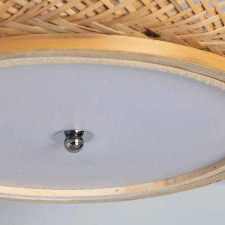 Plafondlamp gevlochten bamboe E27 fitting 'Louis' 40 cm - FOIR