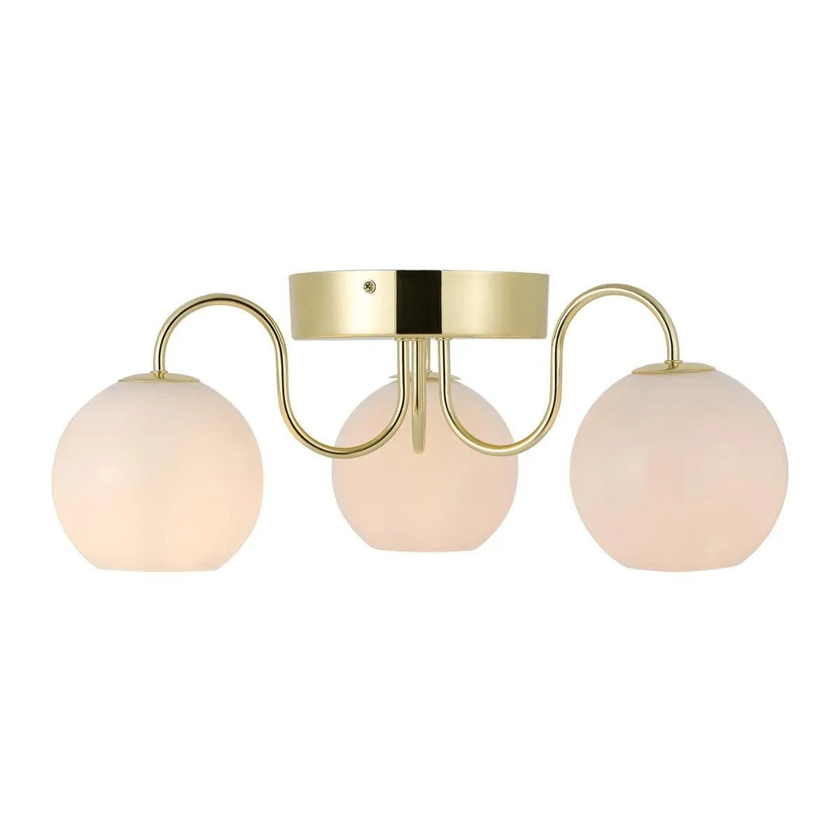 Plafondlamp messing & opaalglazen kappen E14 fitting 'Nordlux Franca' - FOIR