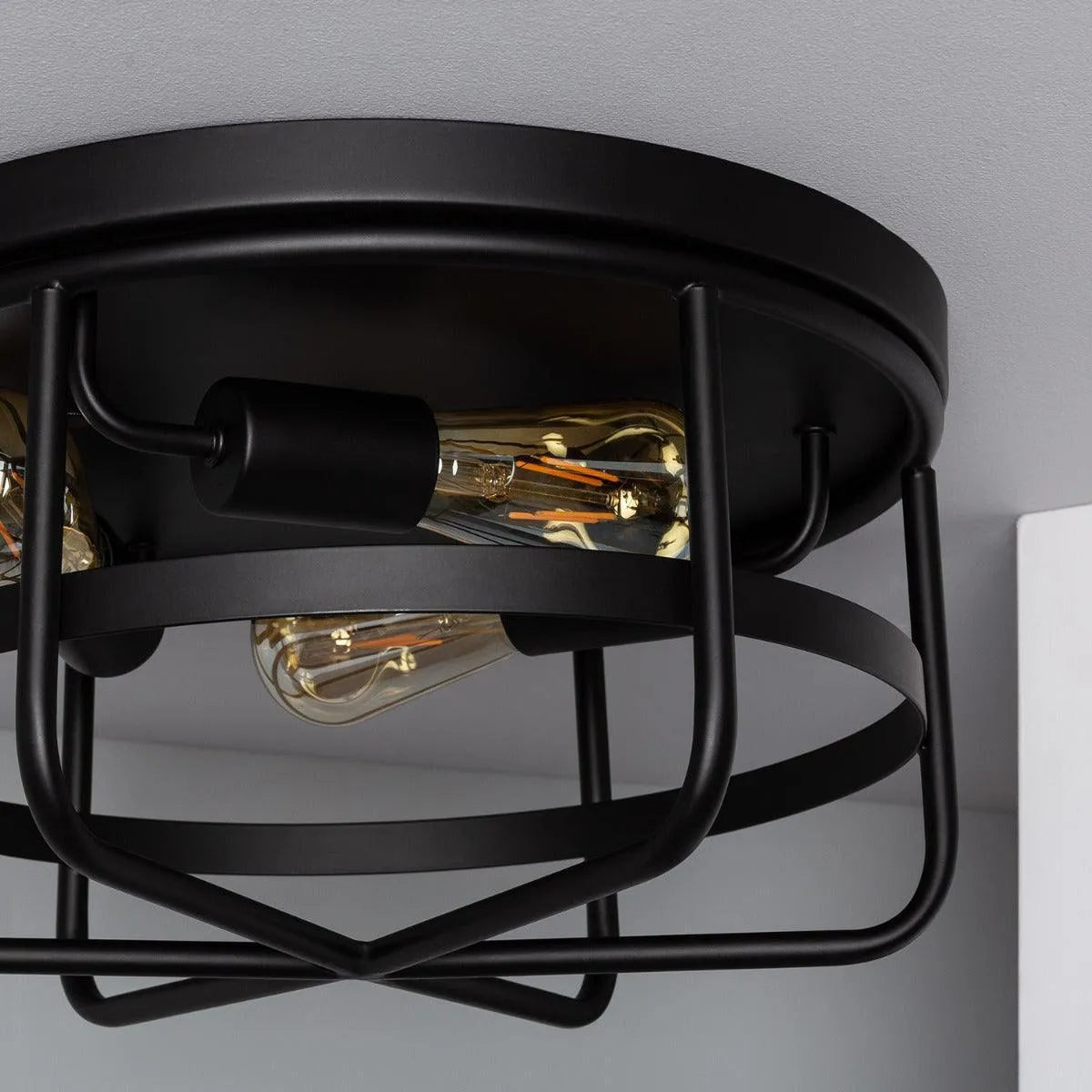 Plafondlamp zwart industrieel e27 fitting metaal design