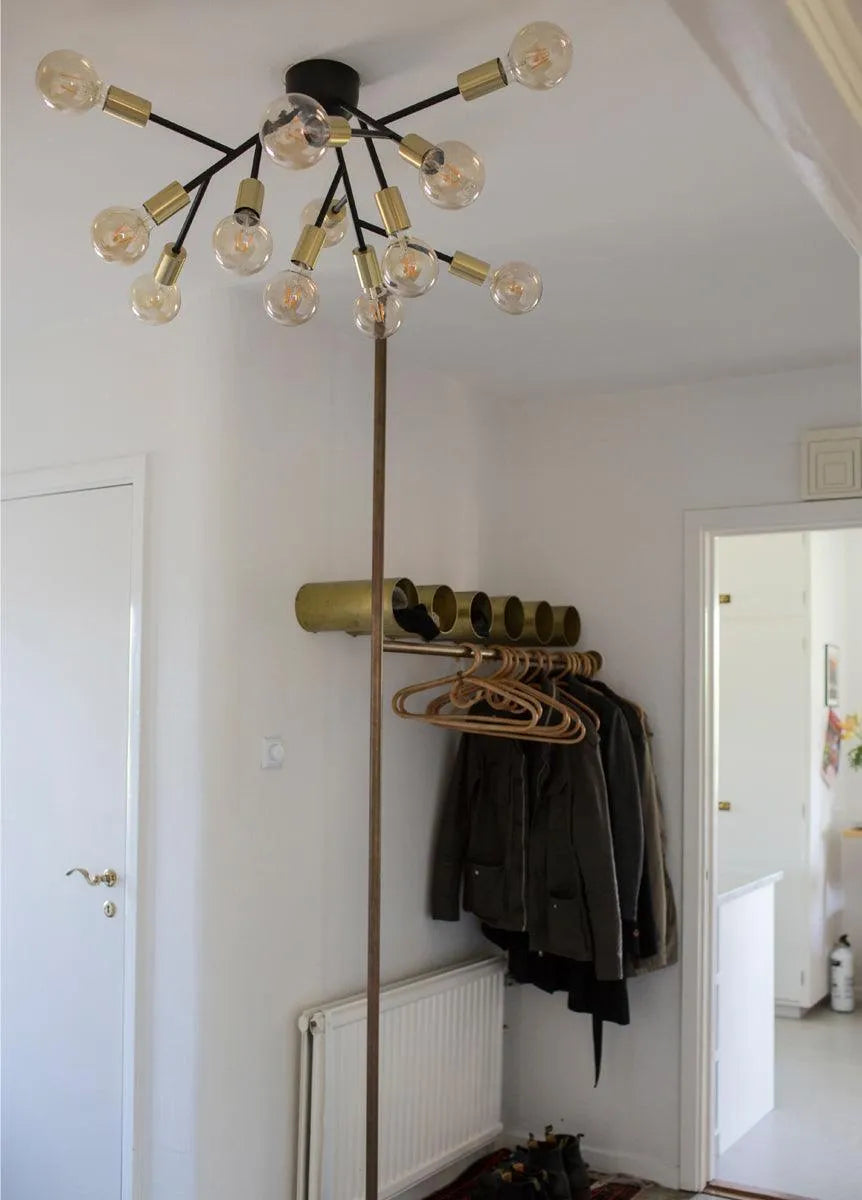 Grote moderne plafondlamp 12 fittingen metaal messing by rydens modern design