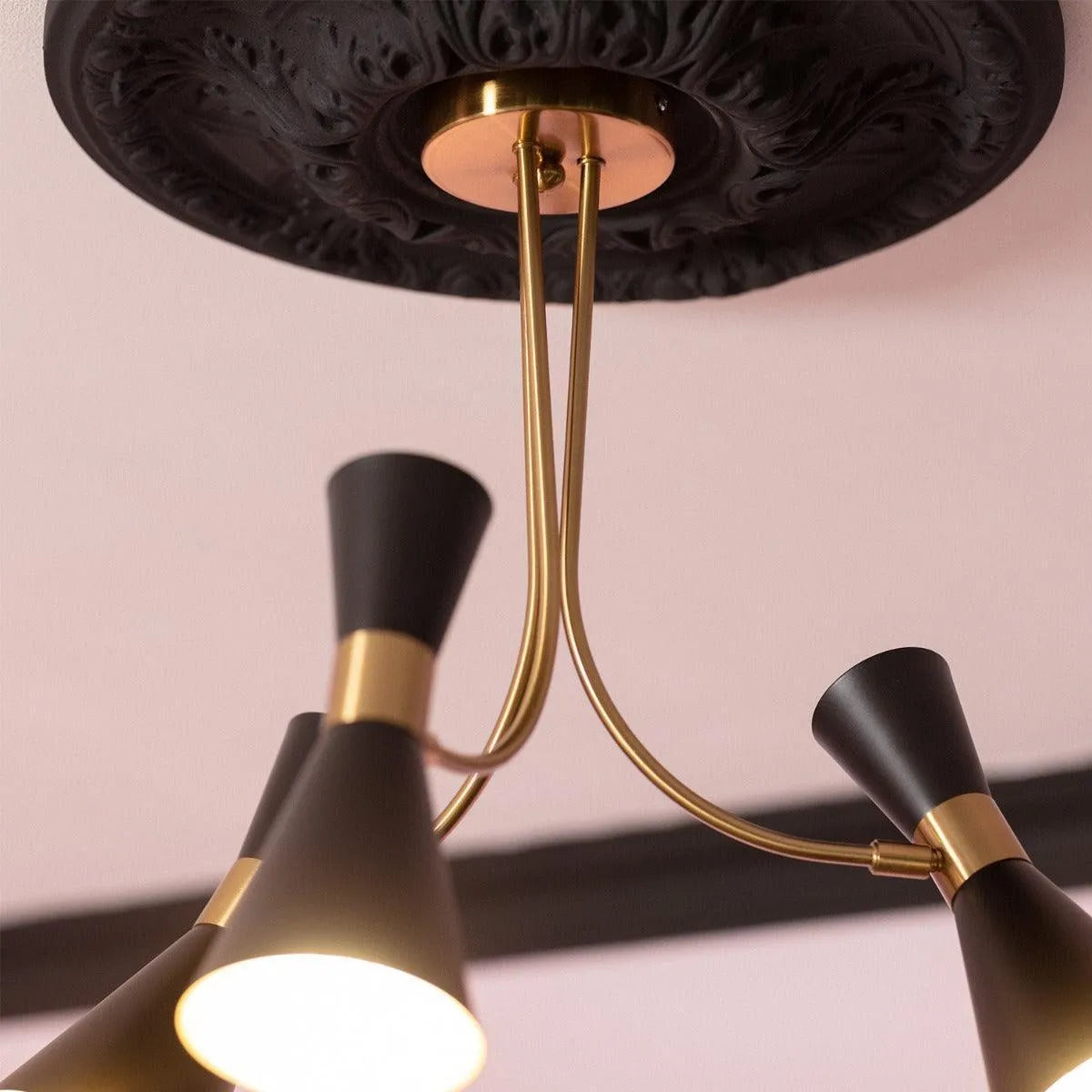 Plafondspot e27 fitting modern zwart goud