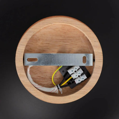 Plafondlamp zwart met hout & E27 fitting 'Nola' - FOIR