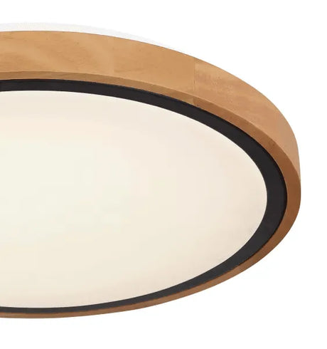 Ronde plafondlamp hout met LED & CCT 'Bruno' - FOIR