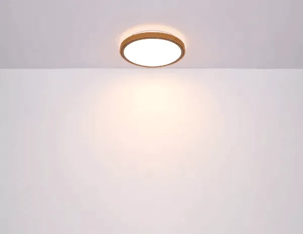 Ronde plafondlamp hout met LED & CCT 'Bruno' - FOIR