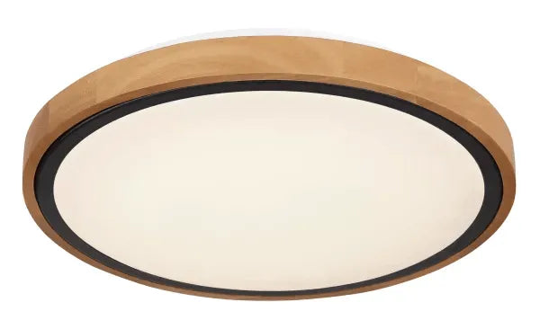 Ronde plafondlamp hout met LED & CCT 'Bruno' - FOIR
