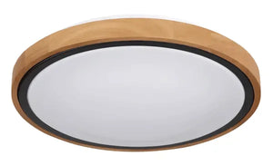 Ronde plafondlamp hout met LED & CCT 'Bruno' - FOIR
