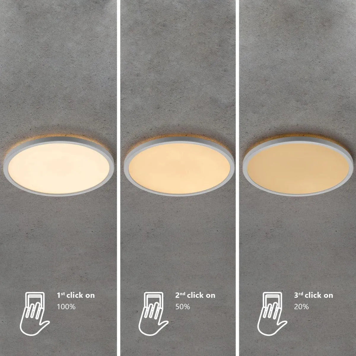 Plafondlamp dimbaar wit rond 'Oja 29' Nordlux 3-stap dimbaar moodmaker 18W led 2700k 290mm - FOIR