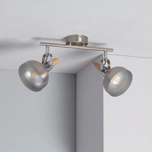Plafondspot zilver 'Omar' modern E14 fitting verstelbaar zilver 30 cm - FOIR