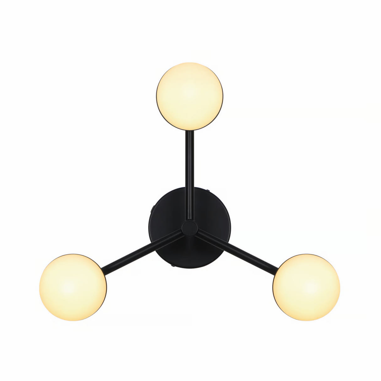 Plafondlamp zwart Nordlux Contina opaal glas metaal