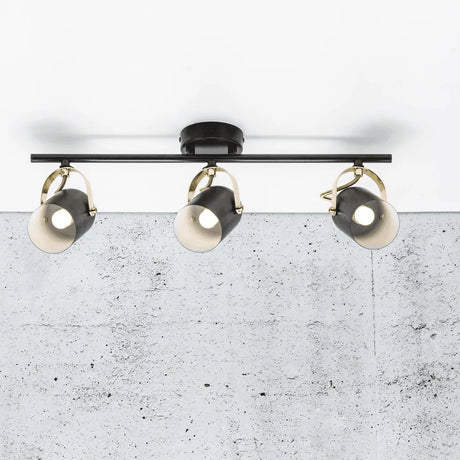 Plafondlamp zwart messing 'Lotus' Nordlux 3 Spotlicht 3xE14 zwart / messing - FOIR