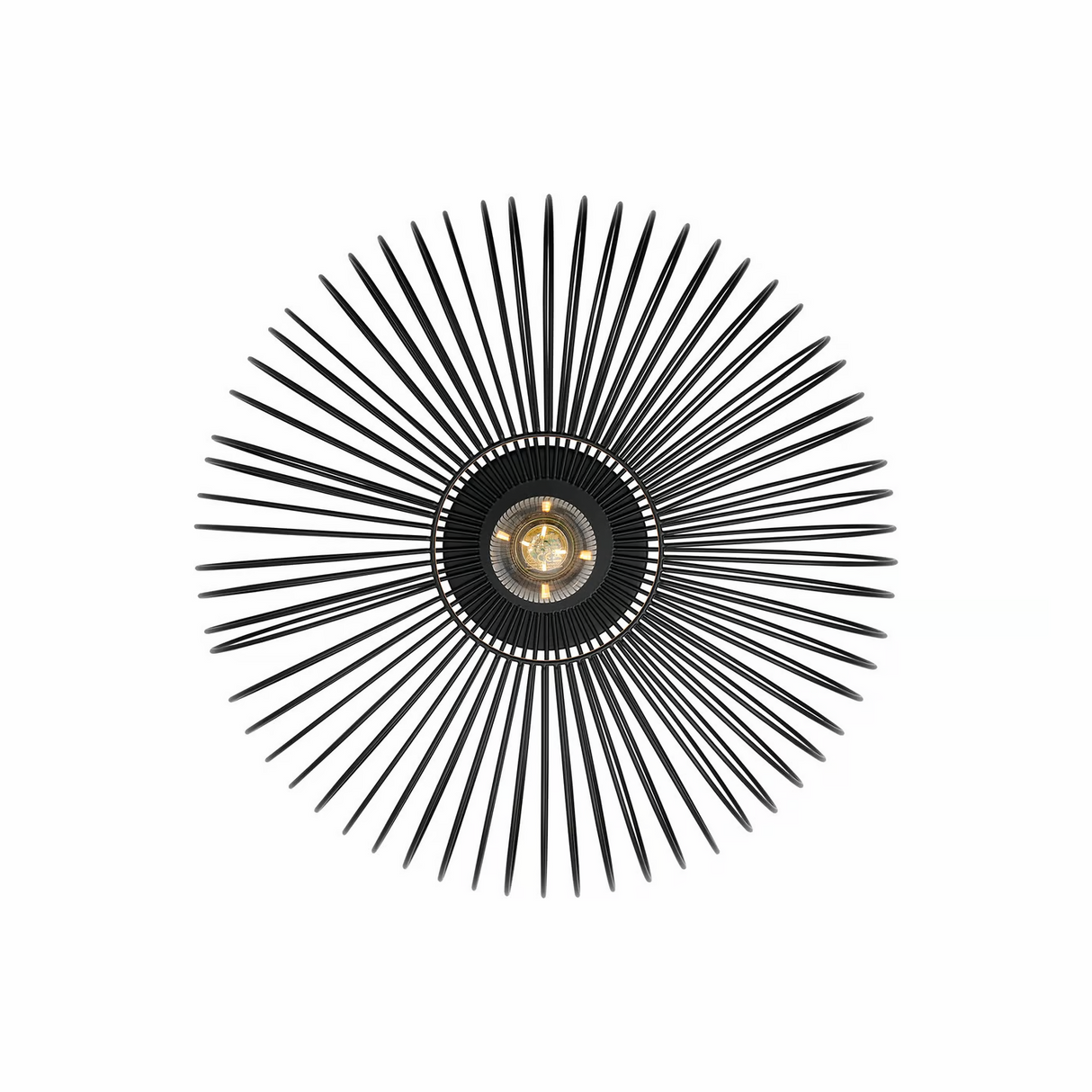 Plafondlamp Beroni rond metaal zwart