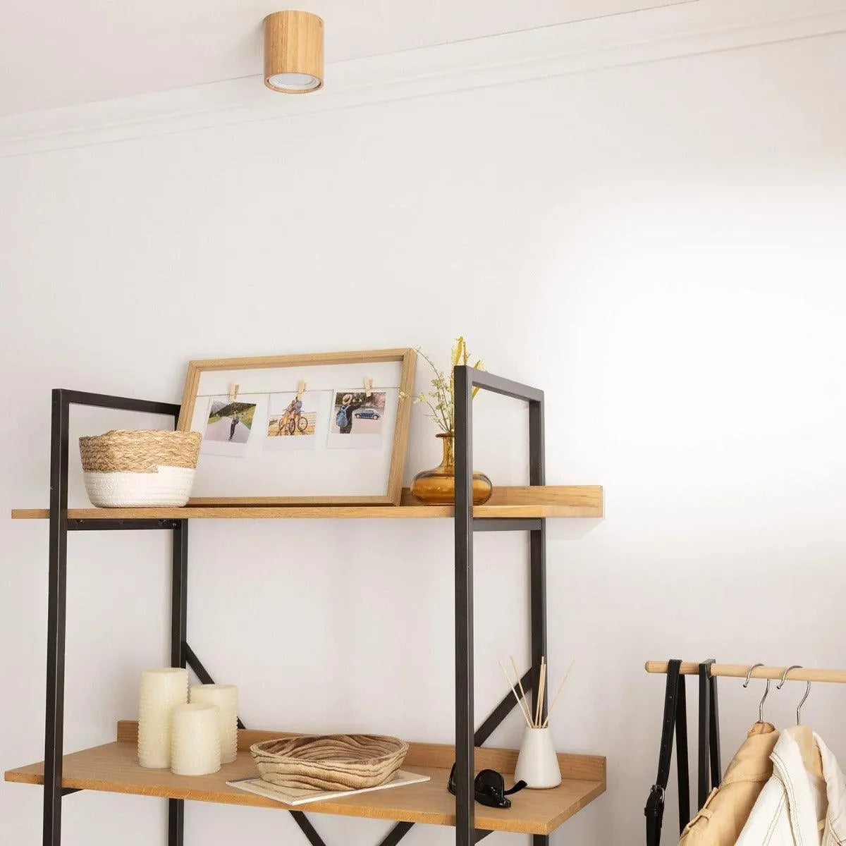 Plafondspot LED hout rond 6W 2700K warm wit 'Sigrid' - FOIR