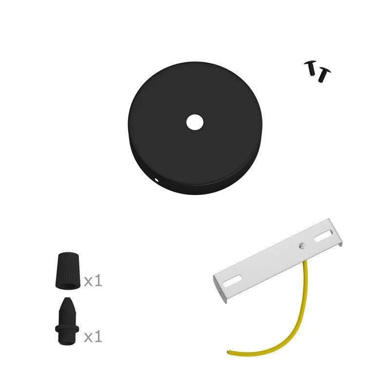Plafondkap zwart 1 uitgang led lamp metaal 83mm