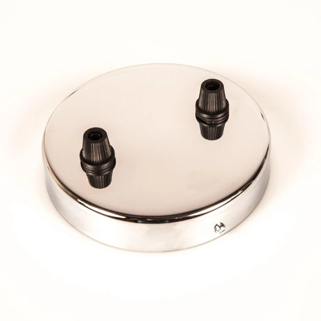 Plafondkap chroom 2 uitgangen 105mm rond 