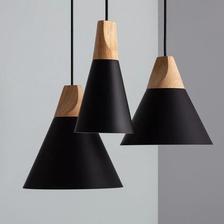 Hanglamp hout metaal led lamp e27 fitting
