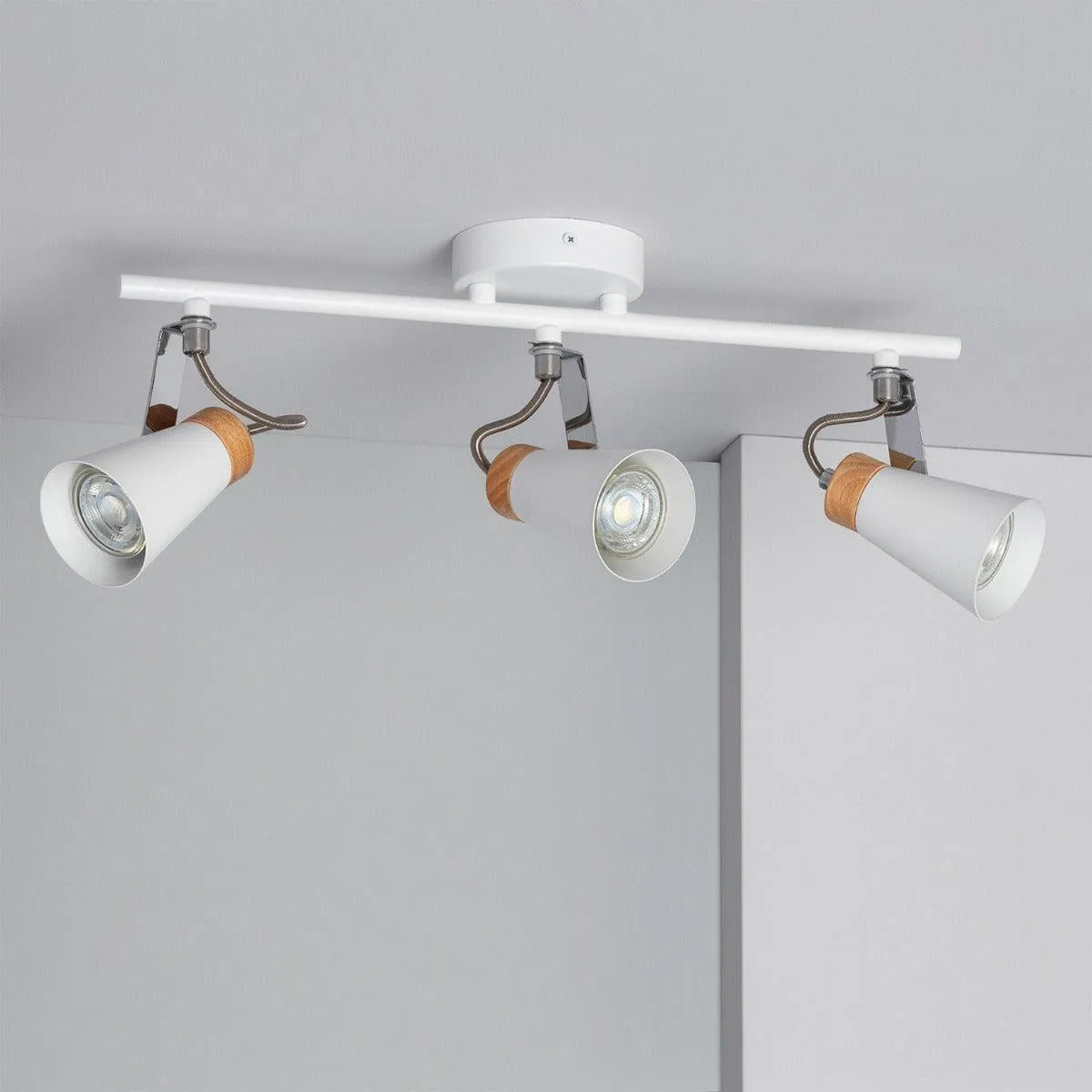 Plafondspot gu10 hout verstelbaar modern led lamp