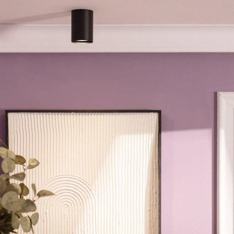 opbouw spot zwart rond gu10 led lamp warm wit
