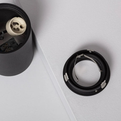 Opbouwspot zwart 'Will' rond led GU10 110mm - FOIR