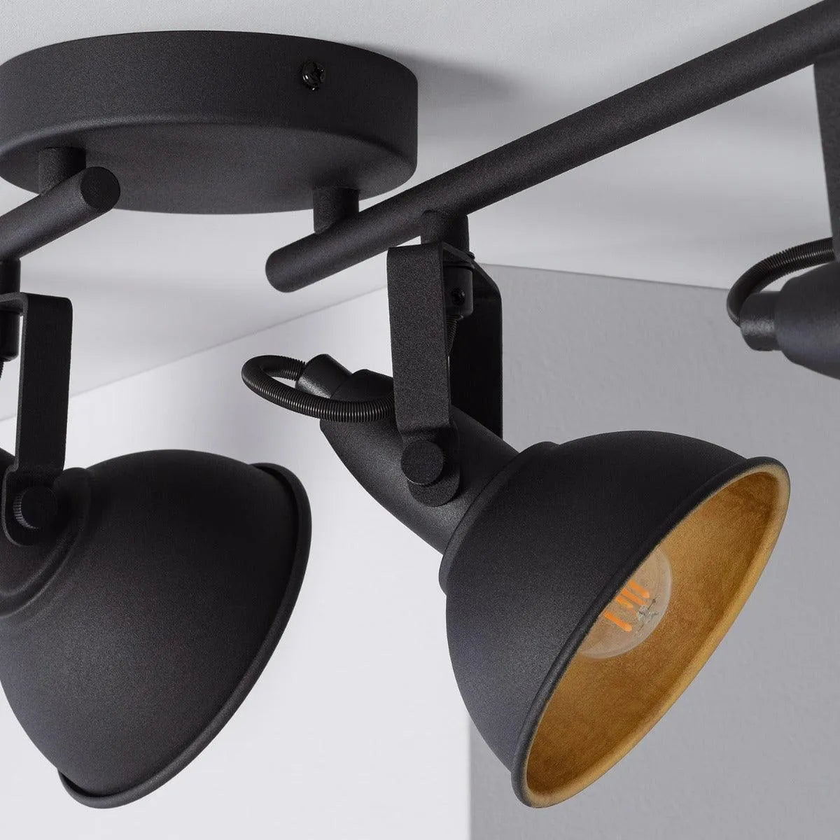 moderne plafondlamp mat zwart goud verstelbaar