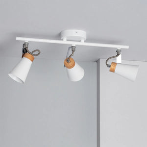 Spot plafond wit hout 'Anna' GU10 fitting 3 spots 45 cm - FOIR