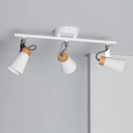Spot plafond wit hout 'Anna' GU10 fitting 3 spots 45 cm - FOIR