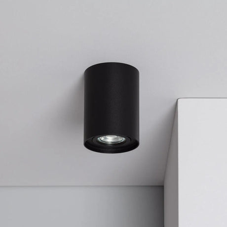 opbouwspot zwart gu10 rond plafondlamp down