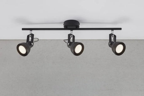 Zwarte plafondlamp met 3 GU10 fittingen en verstelbare kappen  5701581369382 45740103
