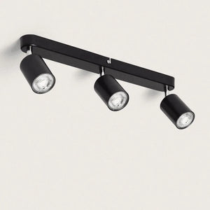 Plafondspot zwart verstelbaar 'Hainer' 3x gu10 fitting - FOIR