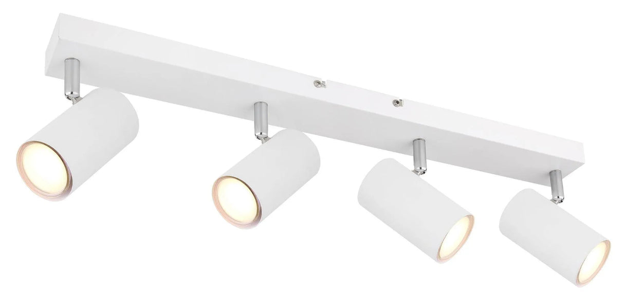 Mat witte plafondspot met 4 vertstelbare kappen gu10 fittingen globo lighting robby 