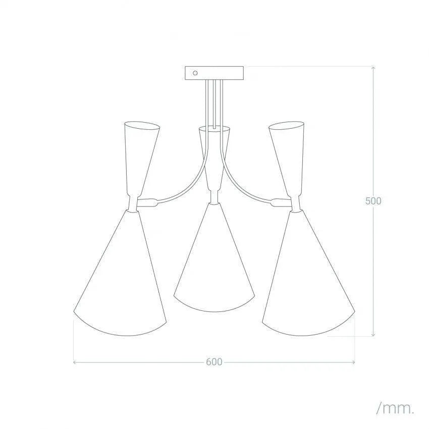 Plafondlamp vast 'Jagger' modern e27 fitting 3 spots verstelbaar - FOIR