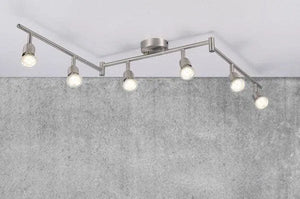 Moderne plafondbar met 6 GU10 fittingen modern geborsteld staal 2113210132 5704924009440 2258633