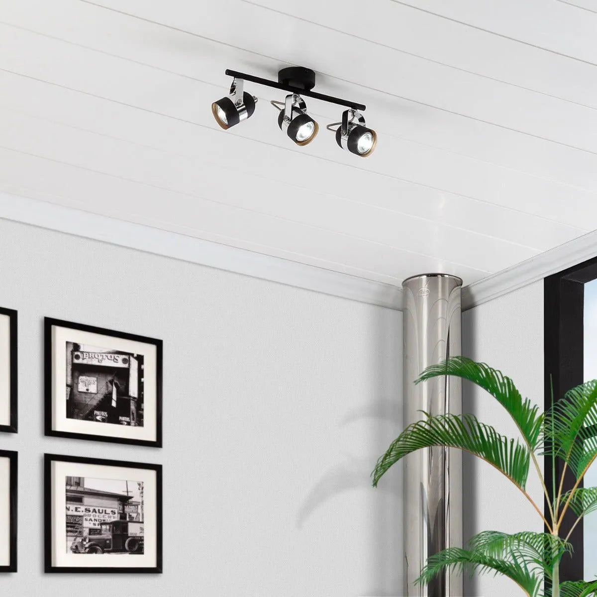 Zwarte plafondspot verstelbaar gu10 led lamp