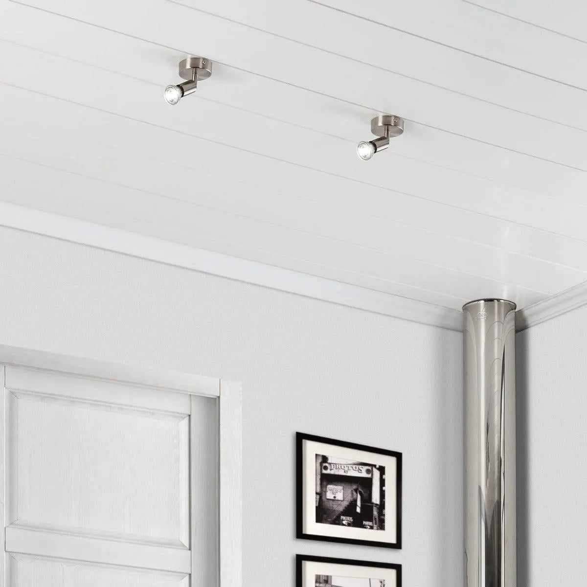 Plafondspot zilver verstelbaar 'Oase' aluminium modern GU10 verstelbaar - FOIR