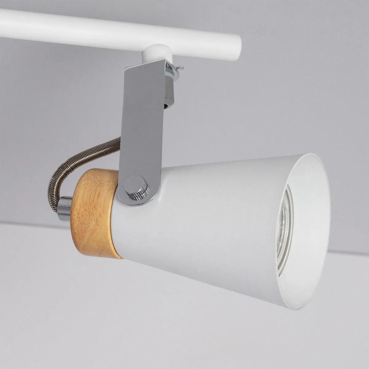 Plafondspot hout modern wit verstelbaar 
