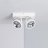 Witte verstelbare CREE-COB 30W AR111 LED plafondlamp met 2 spotlights (warm wit, dimbaar)