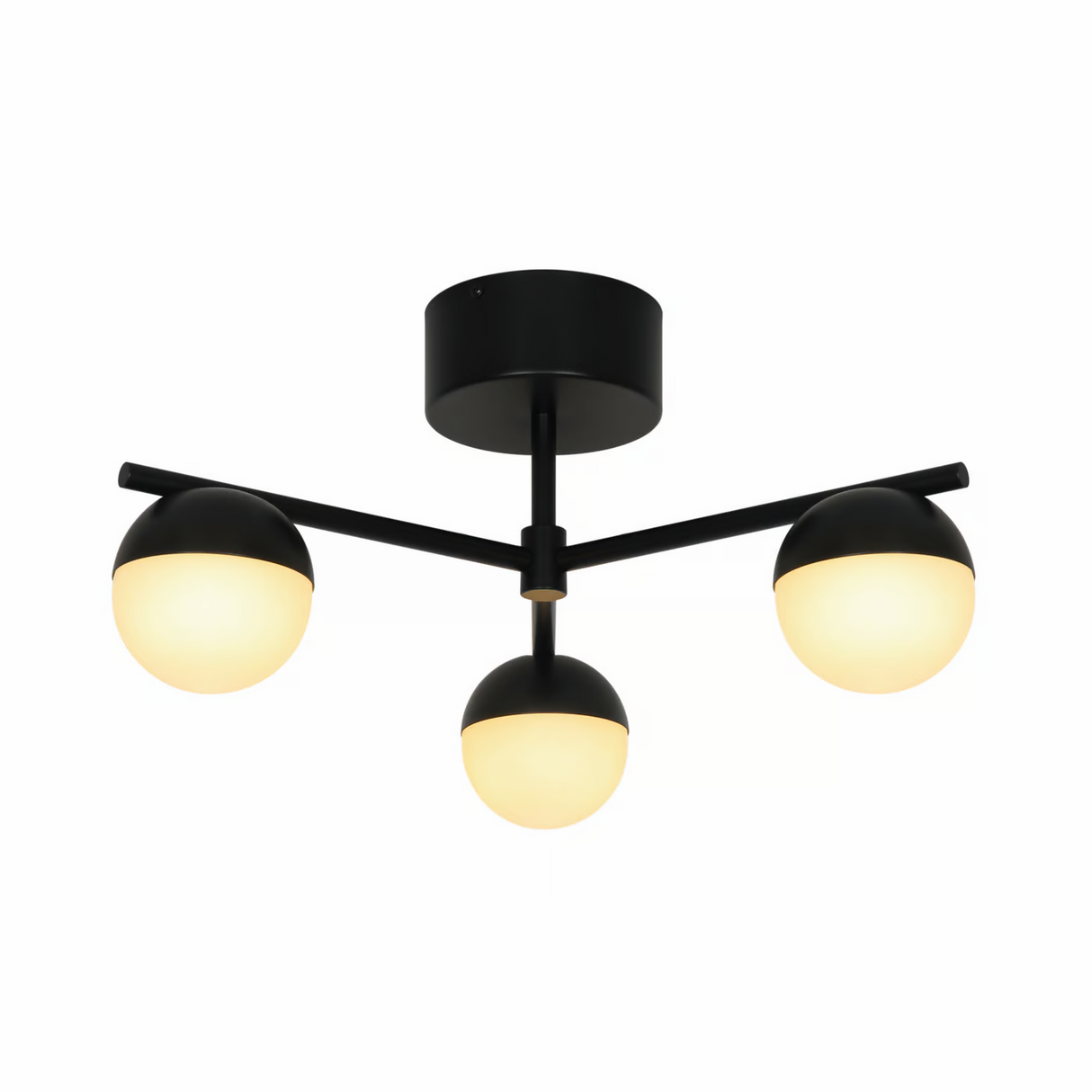 Plafondlamp zwart Nordlux Contina opaal glas metaal