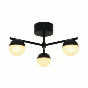 Plafondlamp zwart Nordlux Contina opaal glas metaal