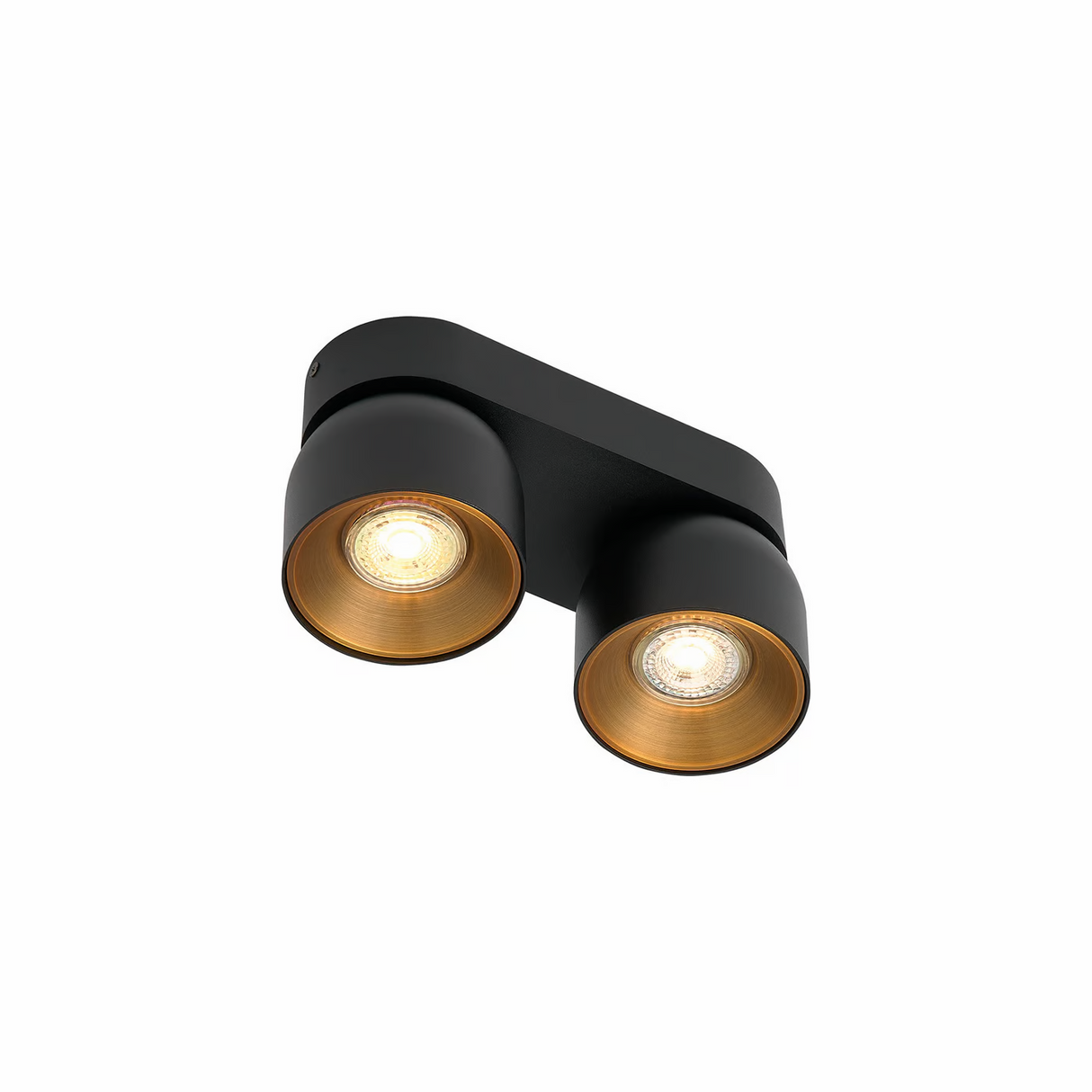 Plafondspot zwart GU10 goud verstelbaar 24 cm
