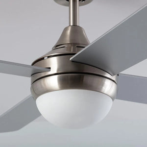 Plafondventilator 'Gino' nikkel E27 fitting met afstandsbediening 110 cm - FOIR