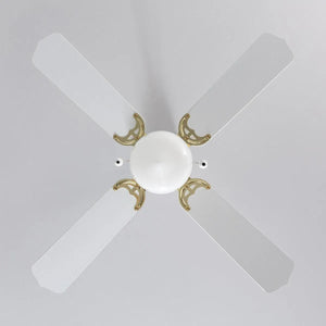 Plafondventilator 'Lennart' goud met wit E27 fitting 103cm met trekschakelaar - FOIR