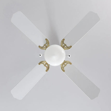 Plafondventilator 'Lennart' goud met wit E27 fitting 103cm met trekschakelaar - FOIR
