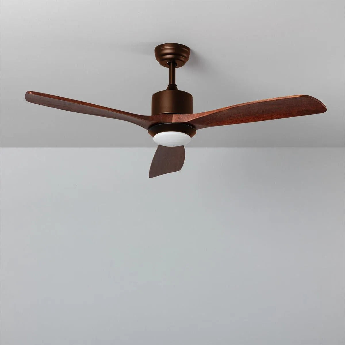 Houten plafondventilator modern rond met afstandsbediening
