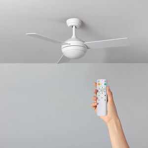Plafondventilator wit rond led lamp 102cm