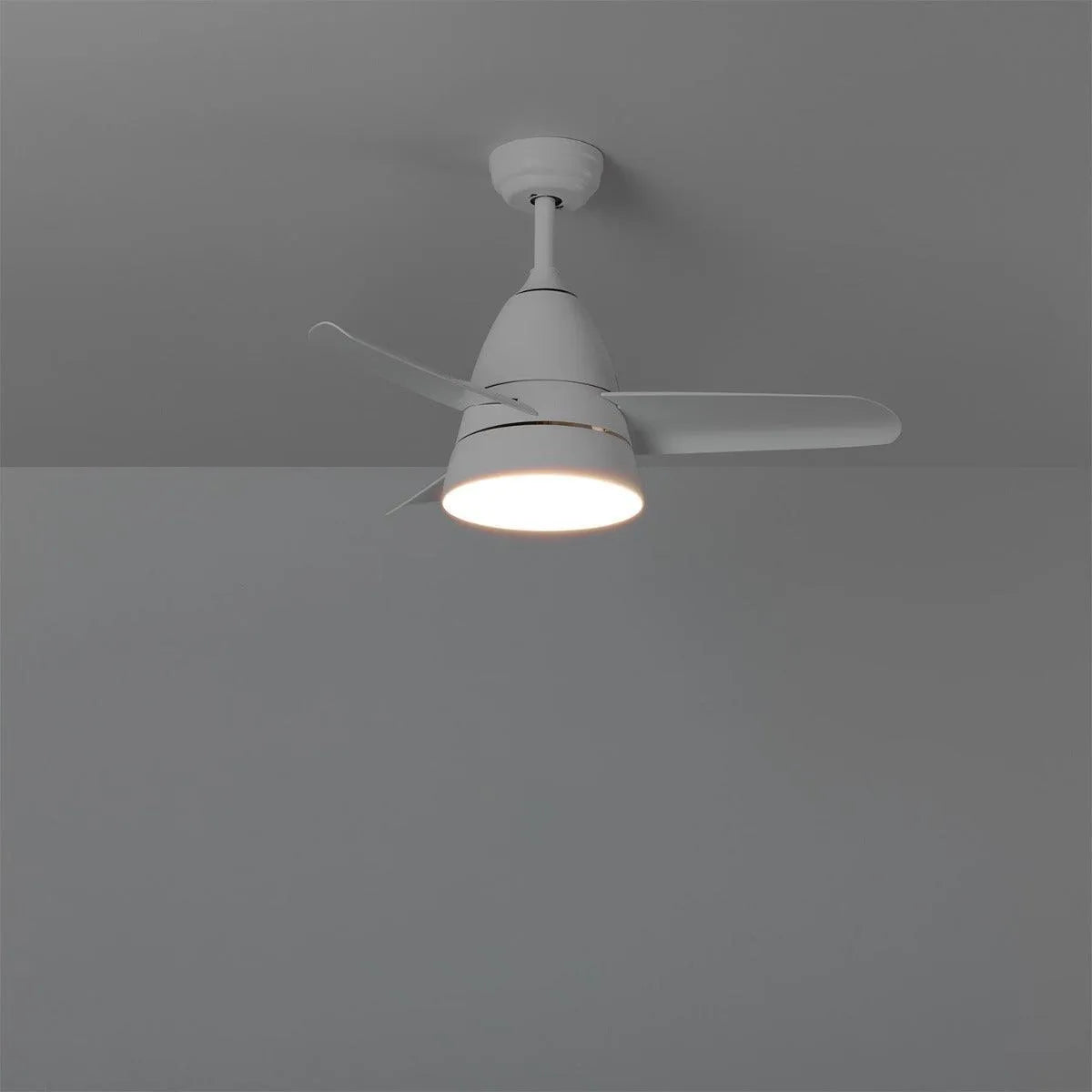 Plafond ventilator wit rond met led lamp afstandsbediening
