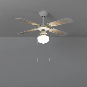 Plafondventilator 'Lennart' goud met wit E27 fitting 103cm met trekschakelaar - FOIR