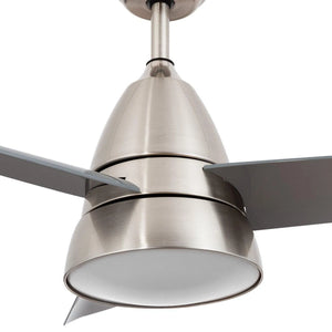 Plafondventilator industrieel zilver rond led lamp design zilver 